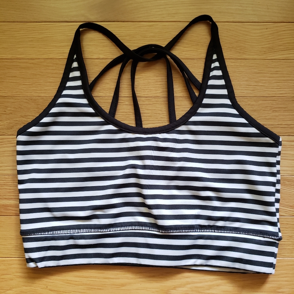 Striped Crop Top Sports Bra